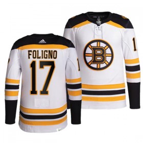 Dresovi Boston Bruins Nick Foligno 17 Adidas Bijela Authentic - Muške
